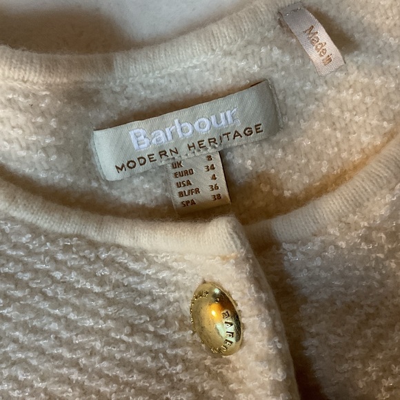 Barbour Celeste Cardigan, Cream, US4/UK8 - Picture 9 of 11